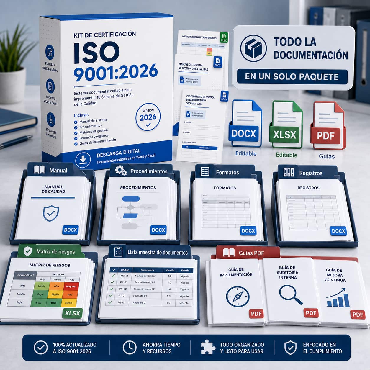 Paquete de documentos ISO 9001:2015 - 100% editable